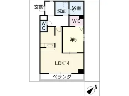 ヴィブレ柱(1LDK/6階)の間取り写真