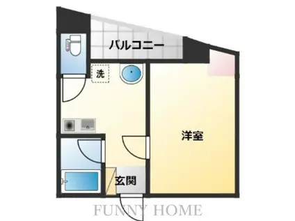 ESQUARE(1K/2階)の間取り写真