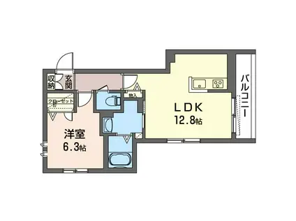 HERITAGE(1LDK/2階)の間取り写真