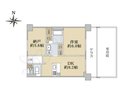 エステムプラザ京都河原町通(1SDK/1階)の間取り写真