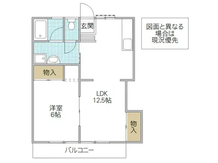 ロイヤルコート千波(1LDK/1階)の間取り写真
