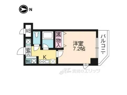 ウエストSIDEI(1K/7階)の間取り写真