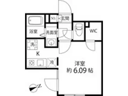 BRANCHE神楽坂ブランシェ神楽坂(ワンルーム/4階)の間取り写真