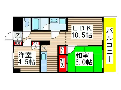 MIIビルディング(2LDK/6階)の間取り写真