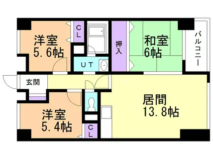 エクセレンス松原(3LDK/5階)の間取り写真