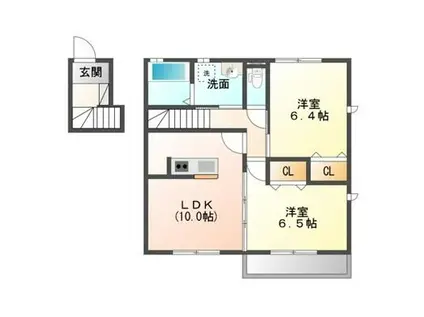ネットハイツA(2LDK/2階)の間取り写真