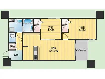 ARMOJOUR MATIN(2LDK/3階)の間取り写真