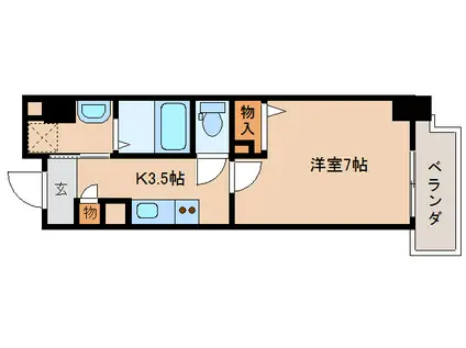 シリウス(1K/7階)の間取り写真
