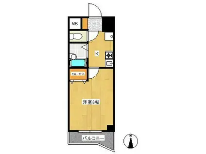 イーストパレス(1K/2階)の間取り写真
