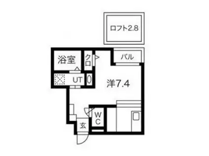 あんしん鶴田町08-4003(1K/1階)の間取り写真