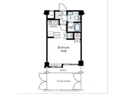 シンシア学芸大学(ワンルーム/1階)の間取り写真