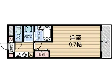 ローズスクエア春日(1K/2階)の間取り写真