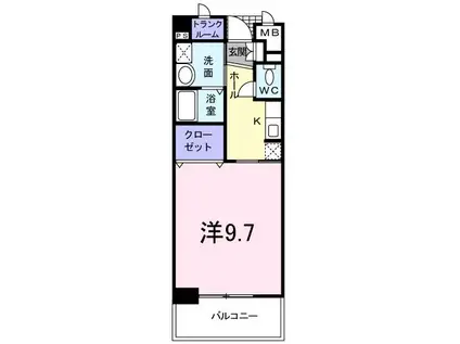 ウィステリア海老名(1K/2階)の間取り写真