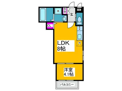 ASTRA SUGIMOTO(1LDK/1階)の間取り写真