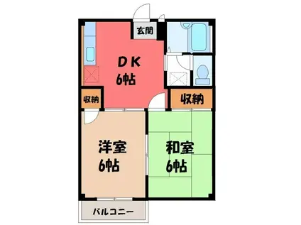 シティーメゾン(2DK/1階)の間取り写真