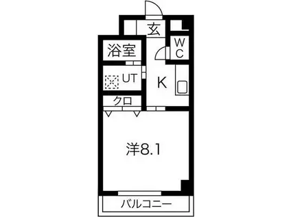 メゾン・ド・サンセリテ(1K/2階)の間取り写真