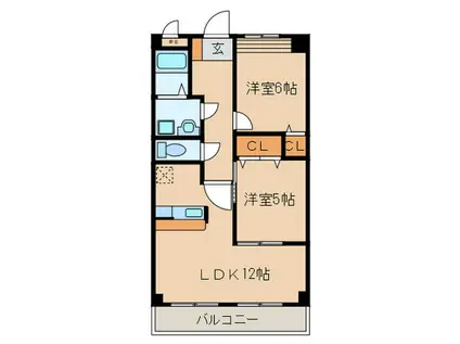SELVA(2LDK/2階)の間取り写真