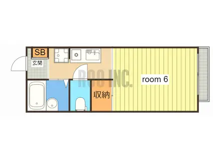 カルム白浜(ワンルーム/2階)の間取り写真