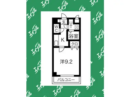 プリミエール矢田(1K/2階)の間取り写真