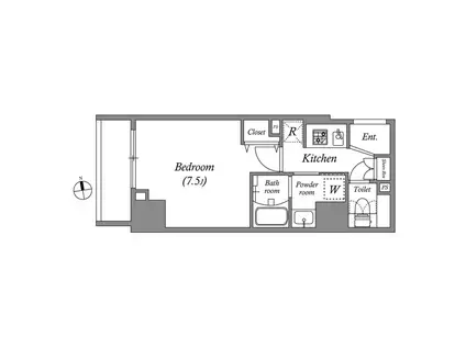 ルネサンスコート中野(1K/4階)の間取り写真