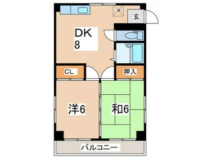 興和ビル(2DK/3階)の間取り写真
