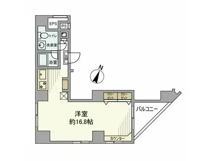 日神デュオステージ笹塚東館(ワンルーム/14階)の間取り写真