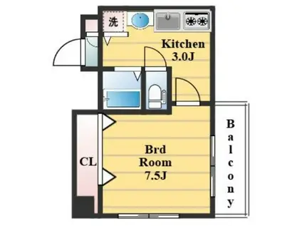 中村ビル(1K/2階)の間取り写真