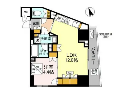 リーラ品川戸越(1LDK/13階)の間取り写真