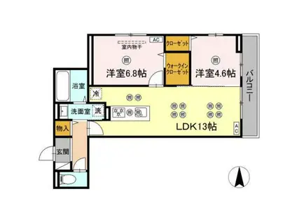 フェリックス(2LDK/3階)の間取り写真