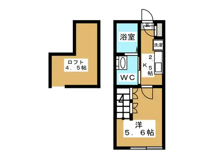 横浜ノヴァンブル(1K/1階)の間取り写真