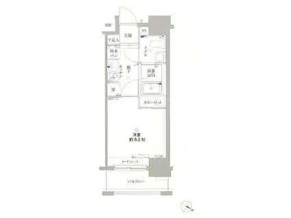 リクレイシア・コルテ川崎元木(1K/10階)の間取り写真