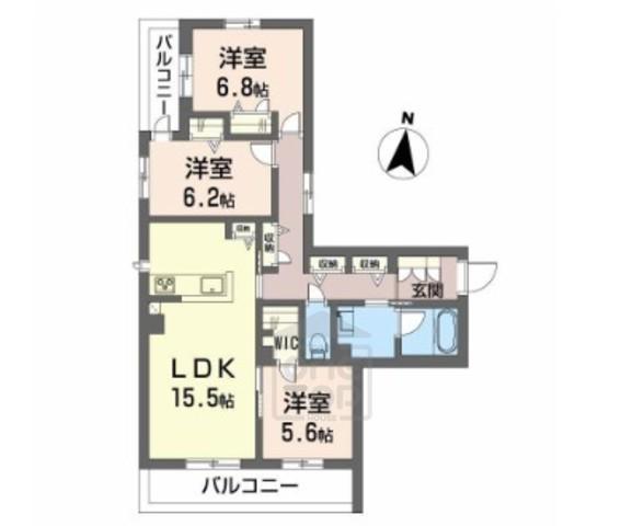 シャーメゾン バードヒルズ(3LDK/3階)の間取り写真