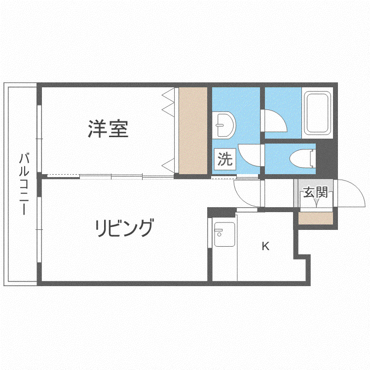 BELLEVUE14(1LDK/1階)の間取り写真