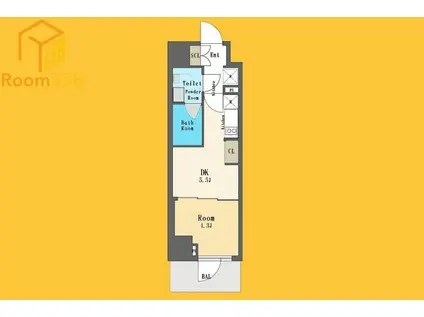 グランカーサ東中野(1DK/6階)の間取り写真