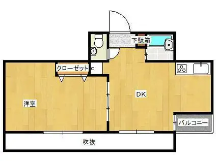 ABOX(1DK/2階)の間取り写真