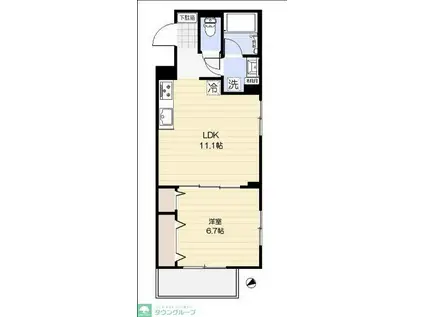 SOFI新松戸(1LDK/1階)の間取り写真