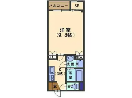 D・FOREST(1K/3階)の間取り写真