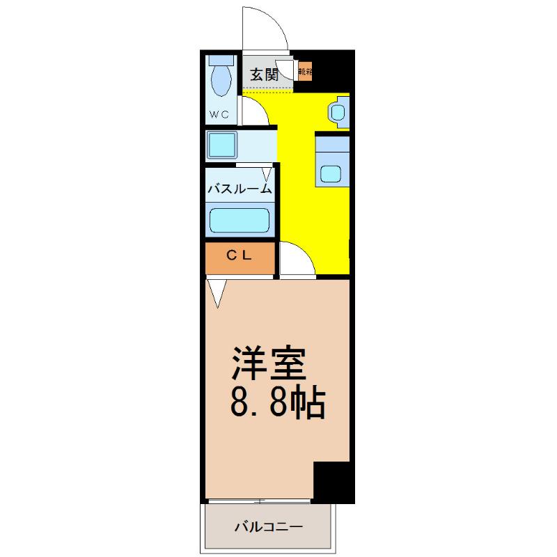 ソレアード関戸(1K/7階)の間取り写真