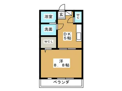 ボナール03 A棟(1DK/2階)の間取り写真