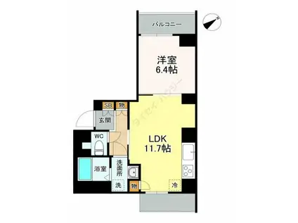 LASA戸越I増築(1LDK/1階)の間取り写真