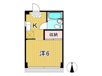 クレール池の川(1K/3階)の間取り写真