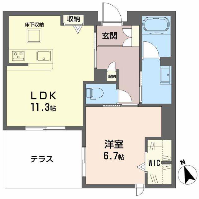シャーメゾン 木の実(1LDK/1階)の間取り写真