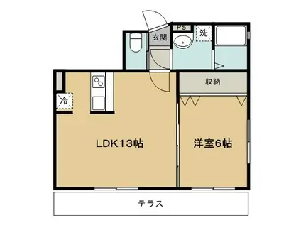 グランドソレイユ(1LDK/1階)の間取り写真