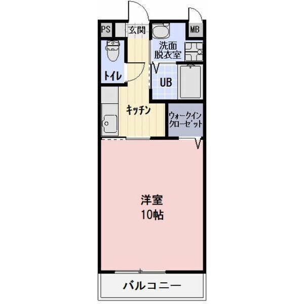 GRANDEUR A(1K/1階)の間取り写真