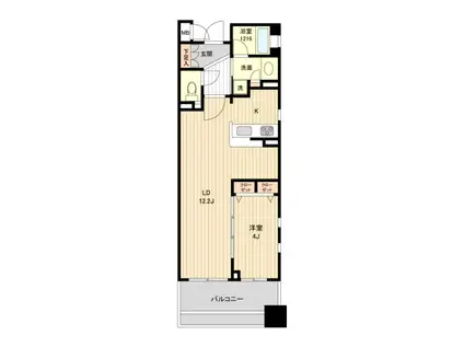 HF銀座レジデンスイースト(1LDK/4階)の間取り写真