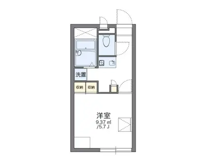 ルースト(1K/1階)の間取り写真