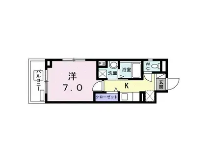 THE・HILLS 笹丸(1K/3階)の間取り写真