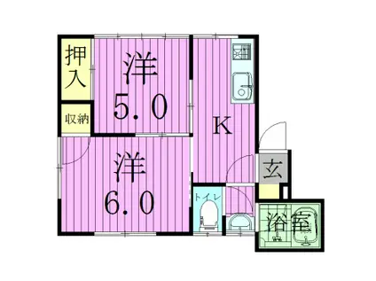 メゾンドマキ(2K/1階)の間取り写真