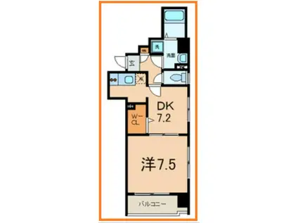 RADIANT IWAIDA(1DK/8階)の間取り写真