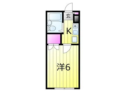 モアクラスト(1K/2階)の間取り写真